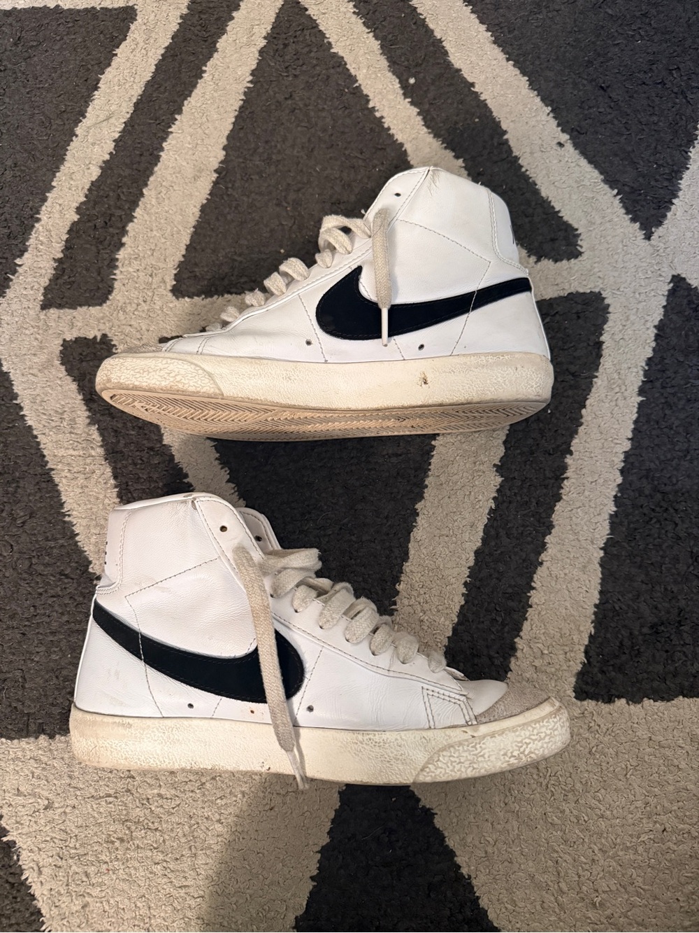 Nike Blazers White and Black High-Top Sneakers